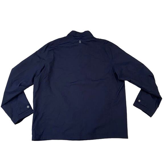 IZOD Men's Jacket Windbreaker Size XL Navy Blue Lined Pockets Wind Resistant EUC - Picture 2 of 4